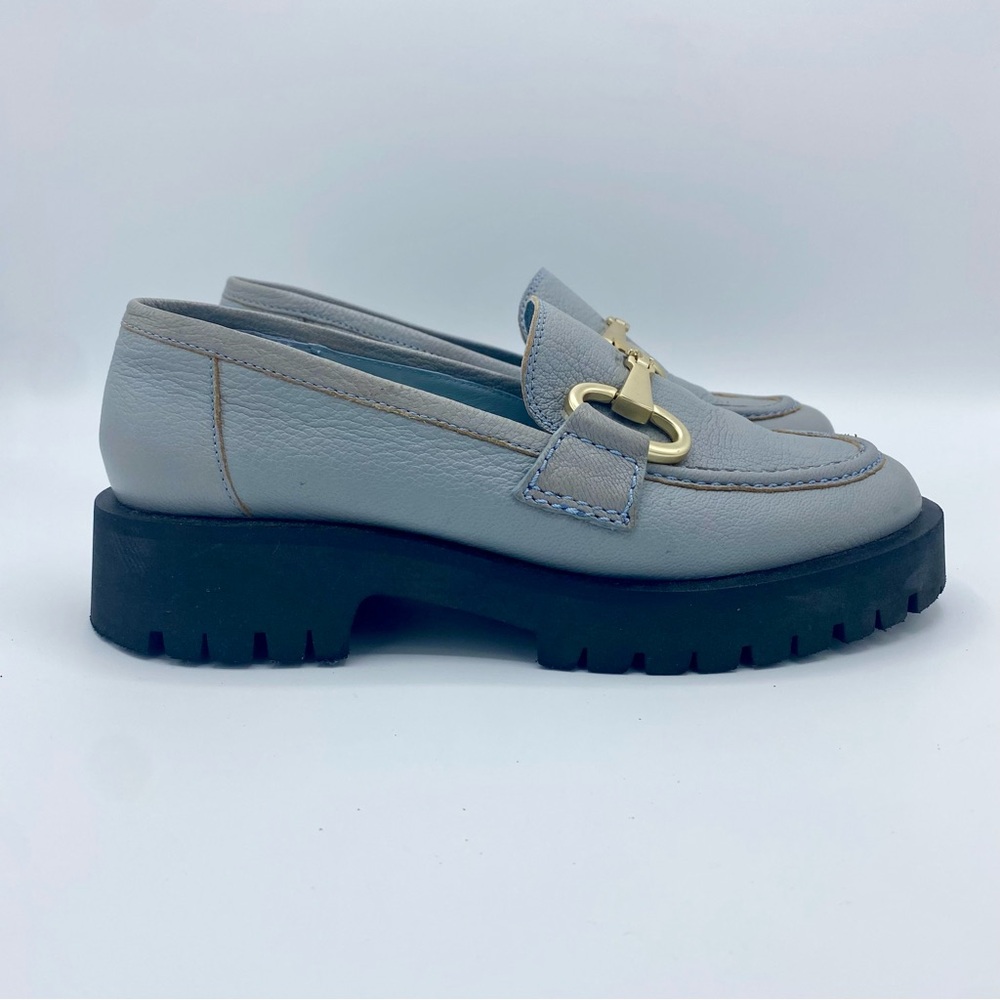 Anthropologie Bruno Premi Blue Hardware Platform Loafers Size 38 / US 7.5 - Picture 9 of 15